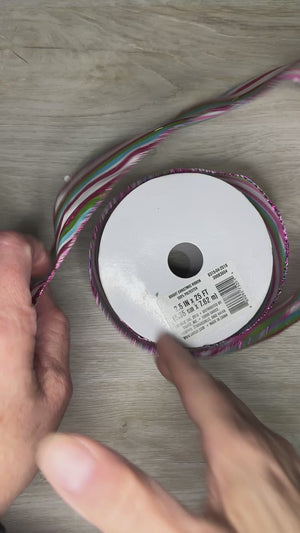 Festive Stripe ribbon - by the yard or spool