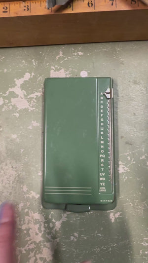 Bates Address/Phone Book Metal Case - Avocado