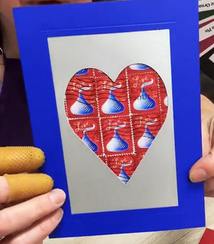 Heart - Hershey Kiss 39 cent stamp card-Plymouth Cards