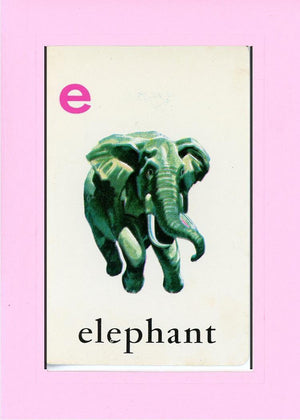 E is for Elephant-Alphabet Soup-Plymouth Cards