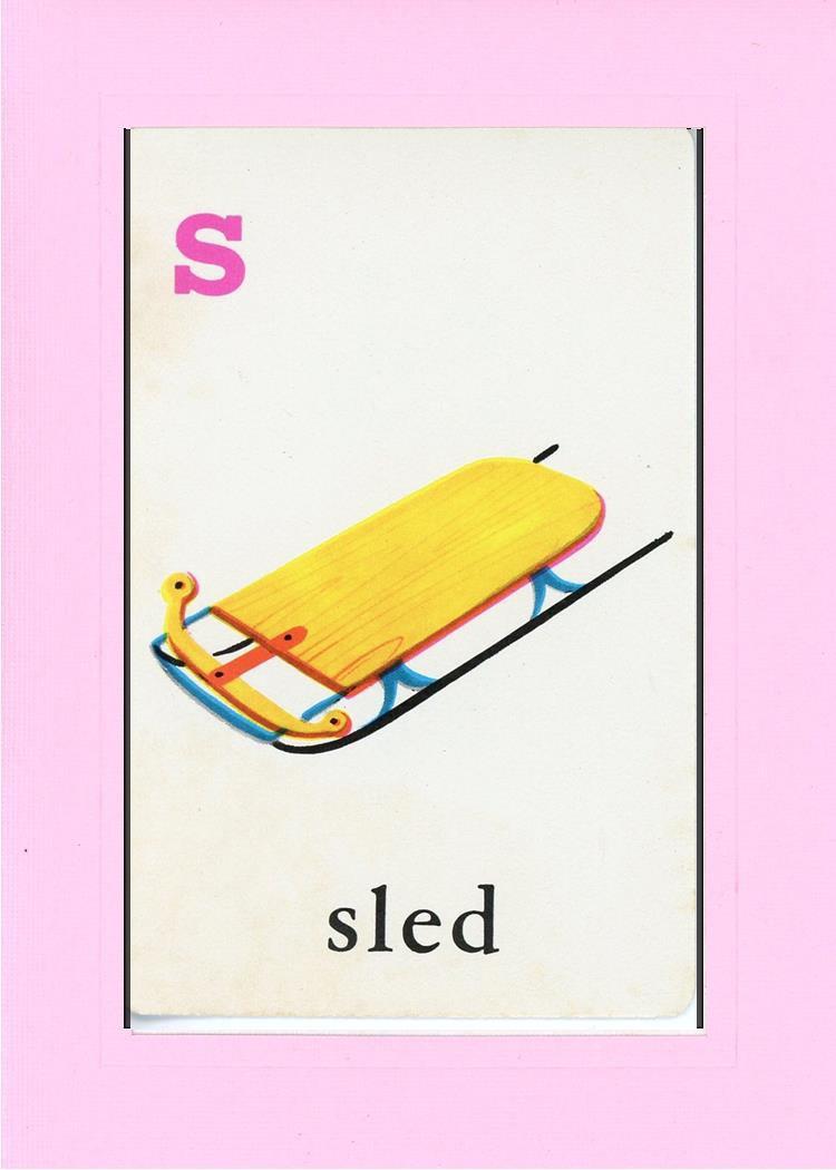 S is for Sled-Alphabet Soup-Plymouth Cards