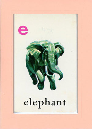 E is for Elephant-Alphabet Soup-Plymouth Cards