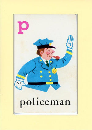 P is for Policeman-Alphabet Soup-Plymouth Cards