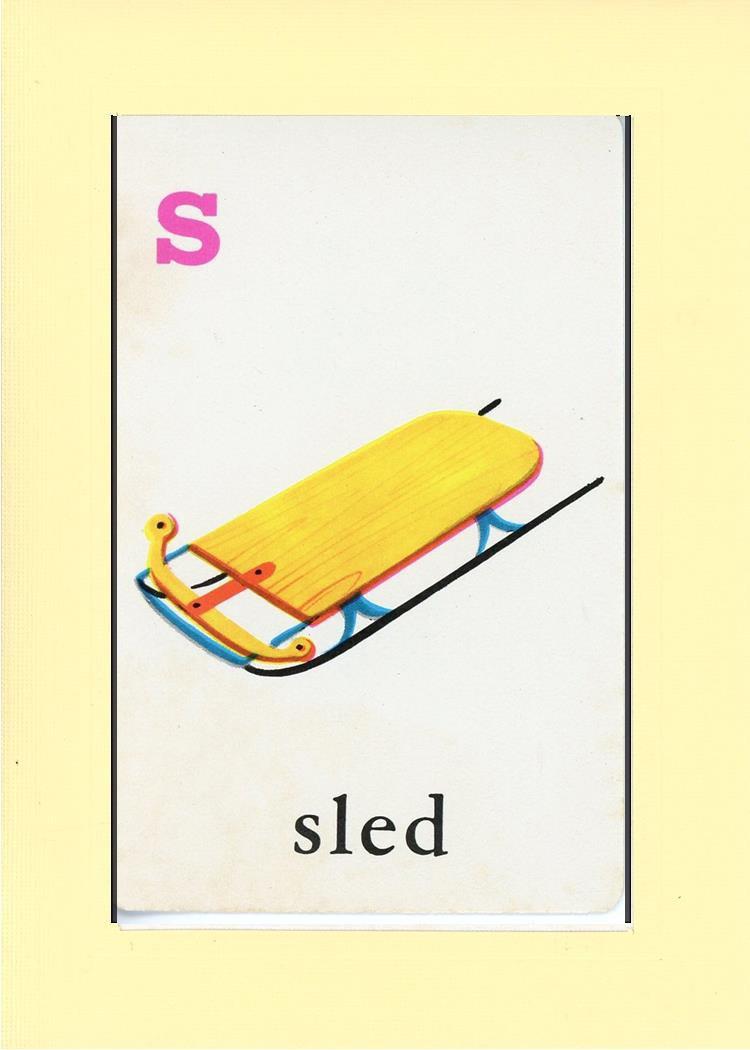 S is for Sled-Alphabet Soup-Plymouth Cards