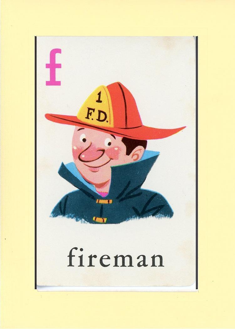 F is for Fireman-Alphabet Soup-Plymouth Cards
