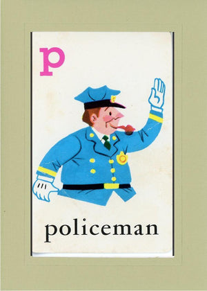 P is for Policeman-Alphabet Soup-Plymouth Cards