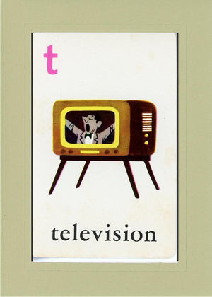 T is for Television-Alphabet Soup-Plymouth Cards