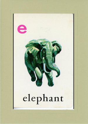 E is for Elephant-Alphabet Soup-Plymouth Cards