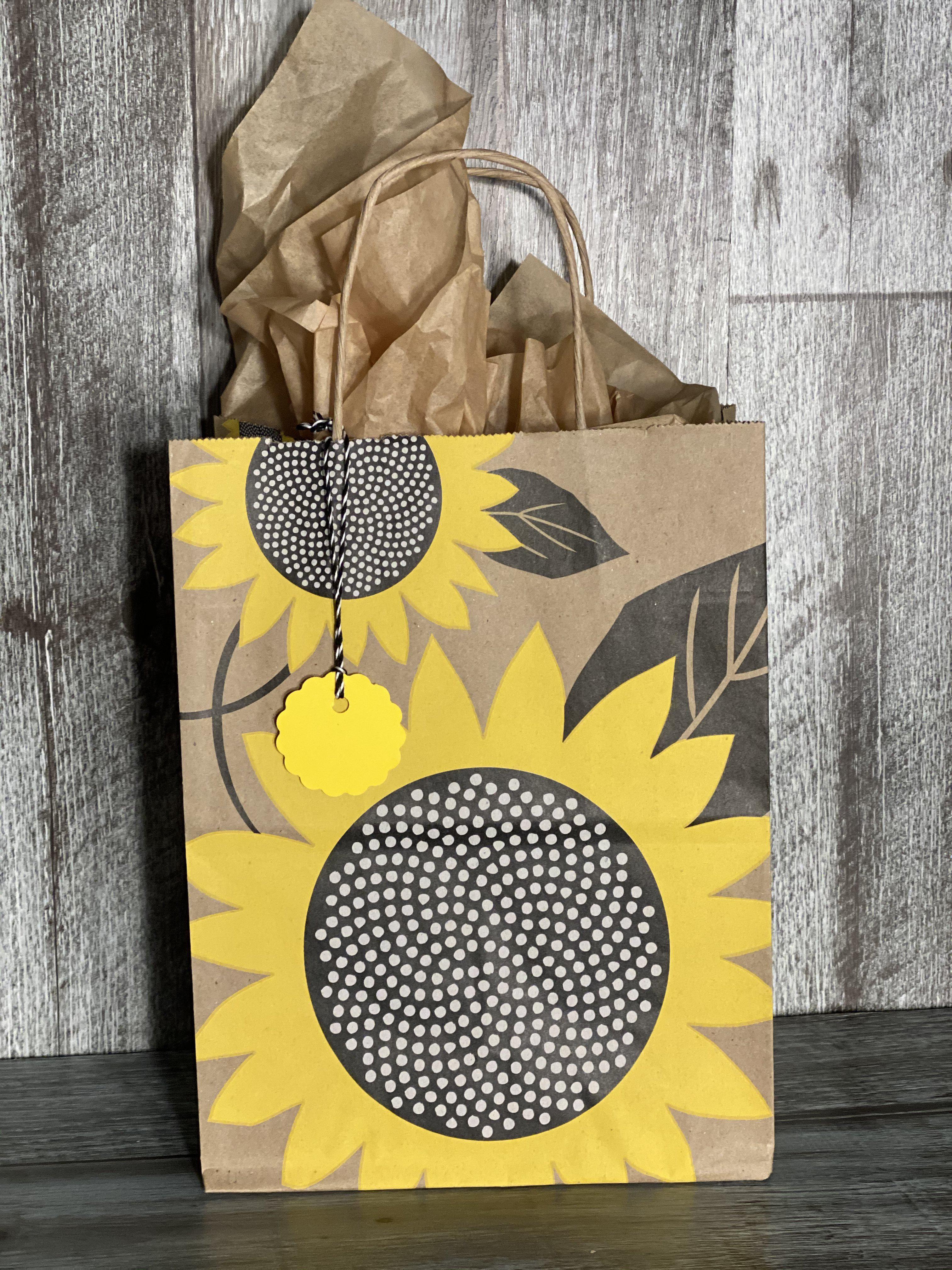 Gift Baskets by Debbie Yellow Sunflower Gift Bags Tissue Paper Tags All Occasion 3 Sets