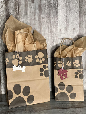 Gift Bag & Tag - Paw Prints-Bags-Plymouth Cards