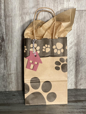 Gift Bag & Tag - Paw Prints-Bags-Plymouth Cards