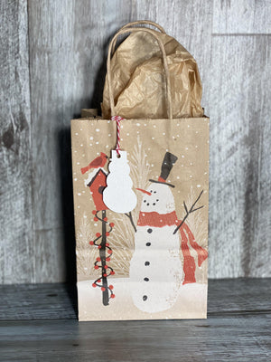 Gift Bag & Tag - Snowman-Bags-Plymouth Cards