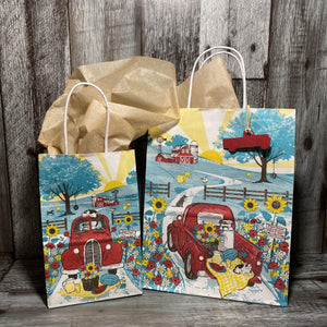 Gift Bag & Tag - Red Truck-Bags-Plymouth Cards