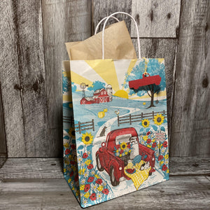 Gift Bag & Tag - Red Truck-Bags-Plymouth Cards