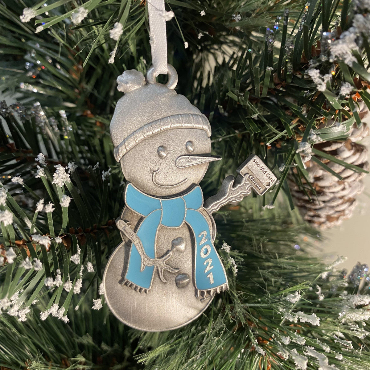 Clarence 2021 Snowman ornament - Many colors to choose-Plymouth Cards