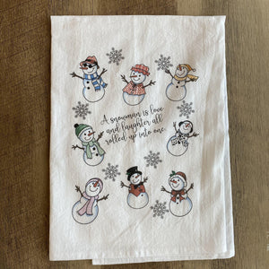 Flour Sack Towel - Snowmen Fun friends-Plymouth Cards
