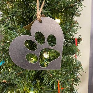 Paw print heart ornament-Plymouth Cards