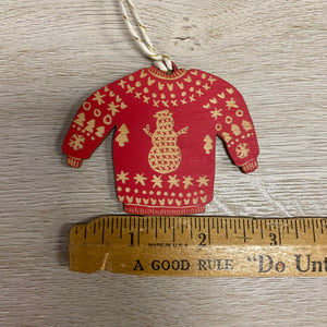 Snowman Ugly Sweater Ornament-Plymouth Cards