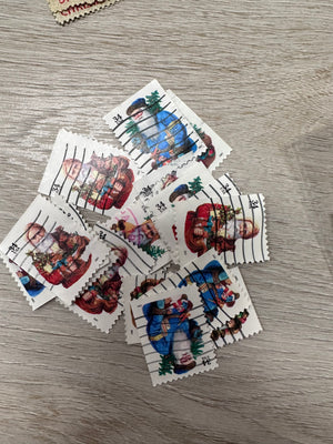 Tree - Santa 34 cent stamp card-Plymouth Cards