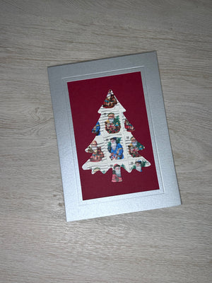 Tree - Santa 34 cent stamp card-Plymouth Cards