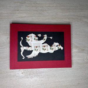Cupid - Love Rose 34 cent stamp cards-Plymouth Cards