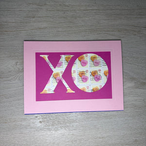 XO - I love you candy heart 37 cent stamp card-Plymouth Cards