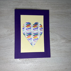 Heart - Rainbow Love 22 cent stamp card-Plymouth Cards