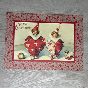 To My Valentine clowns-Greetings from the Past-Plymouth Cards