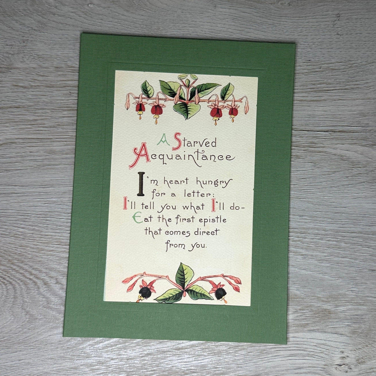 A Starved Aquaintance-Greetings from the Past-Plymouth Cards