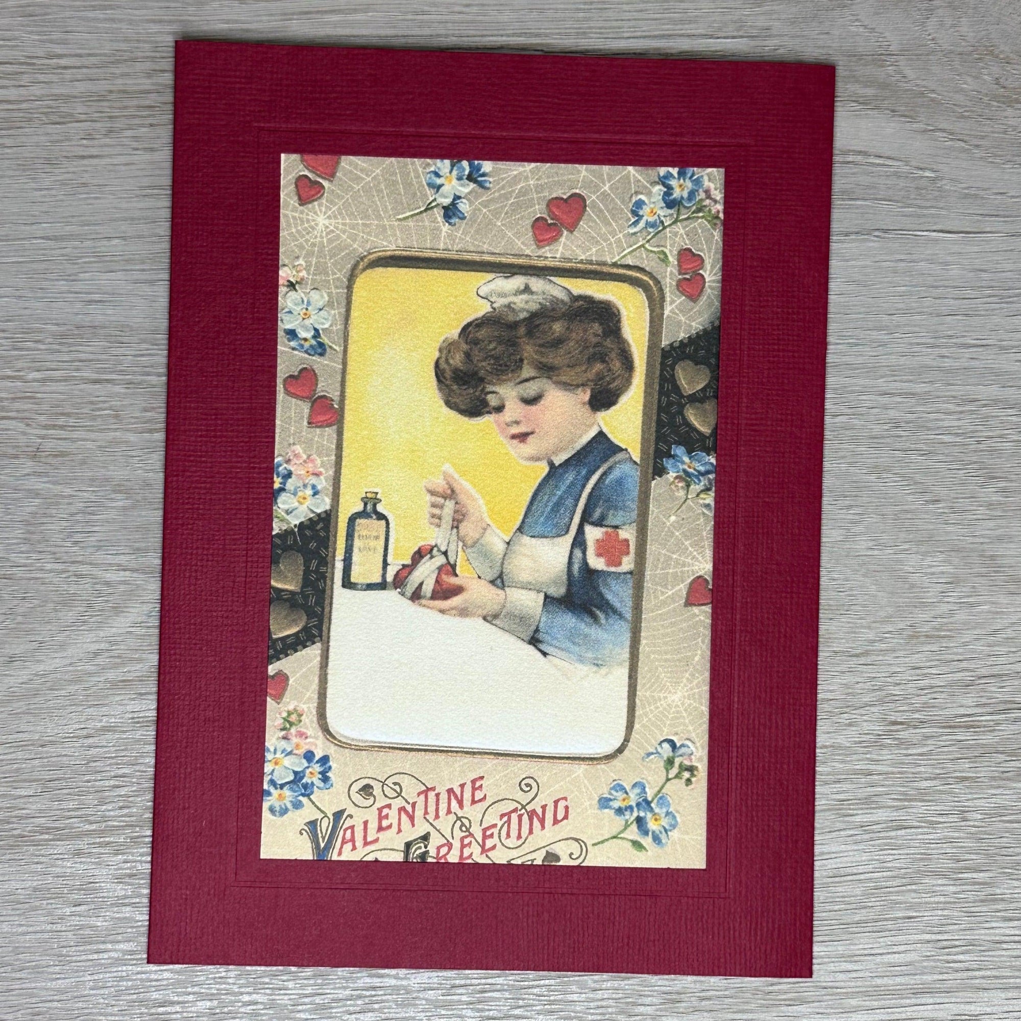 Nurse Valentine Greetings-Greetings from the Past-Plymouth Cards