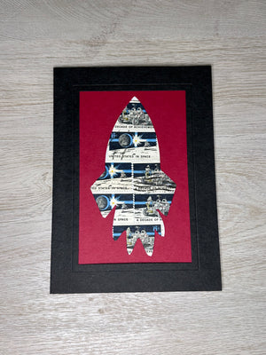 Spaceship - Space 8 cent stamp cards-Plymouth Cards