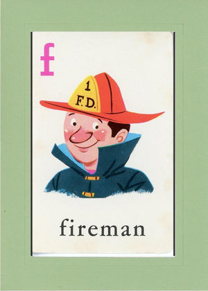 F is for Fireman-Alphabet Soup-Plymouth Cards