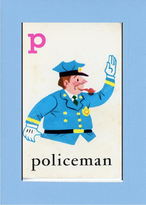 P is for Policeman-Alphabet Soup-Plymouth Cards