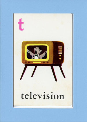 T is for Television-Alphabet Soup-Plymouth Cards