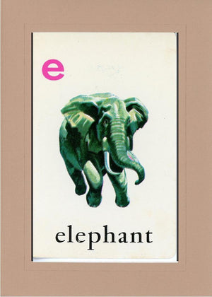 E is for Elephant-Alphabet Soup-Plymouth Cards