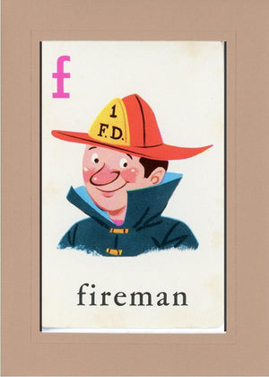 F is for Fireman-Alphabet Soup-Plymouth Cards