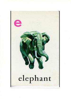 E is for Elephant-Alphabet Soup-Plymouth Cards