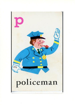 P is for Policeman-Alphabet Soup-Plymouth Cards