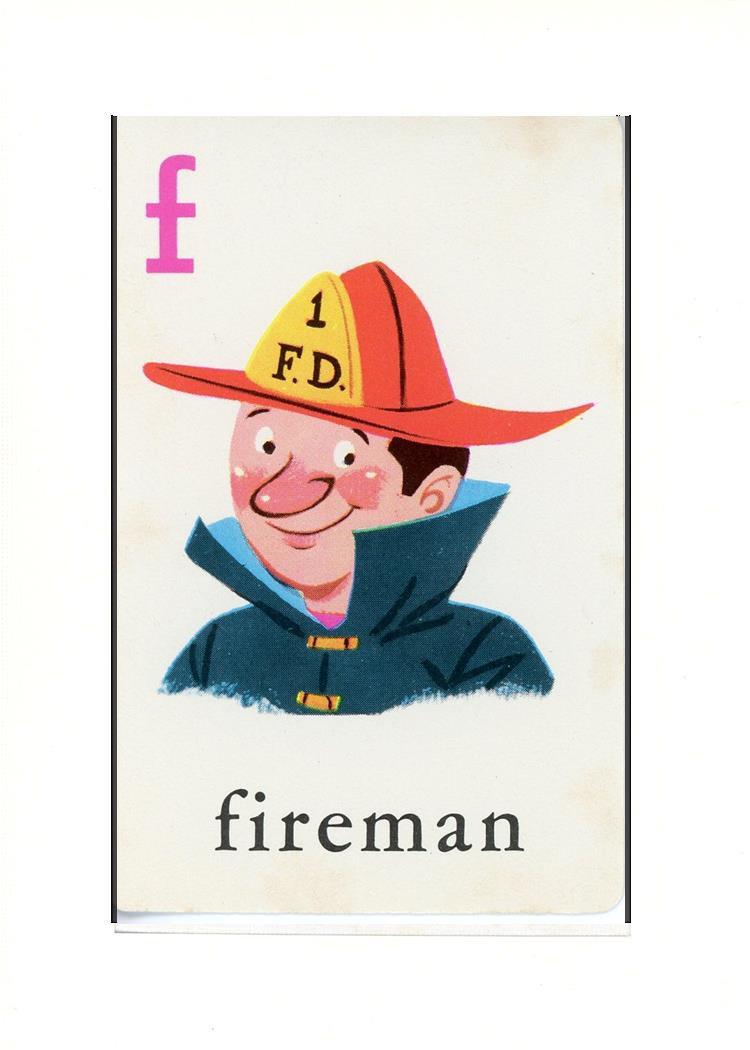 F is for Fireman-Alphabet Soup-Plymouth Cards
