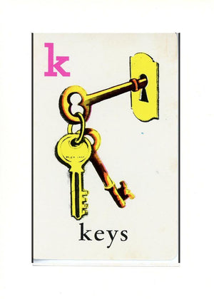 K is for Keys-Alphabet Soup-Plymouth Cards