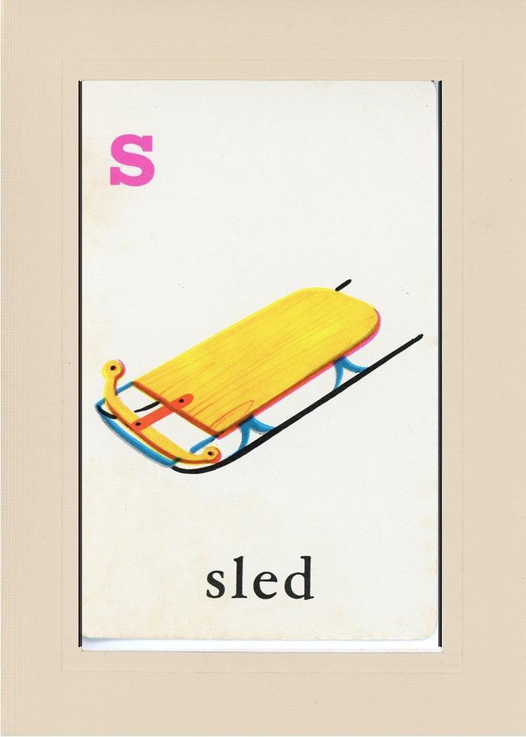S is for Sled-Alphabet Soup-Plymouth Cards