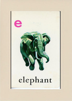 E is for Elephant-Alphabet Soup-Plymouth Cards