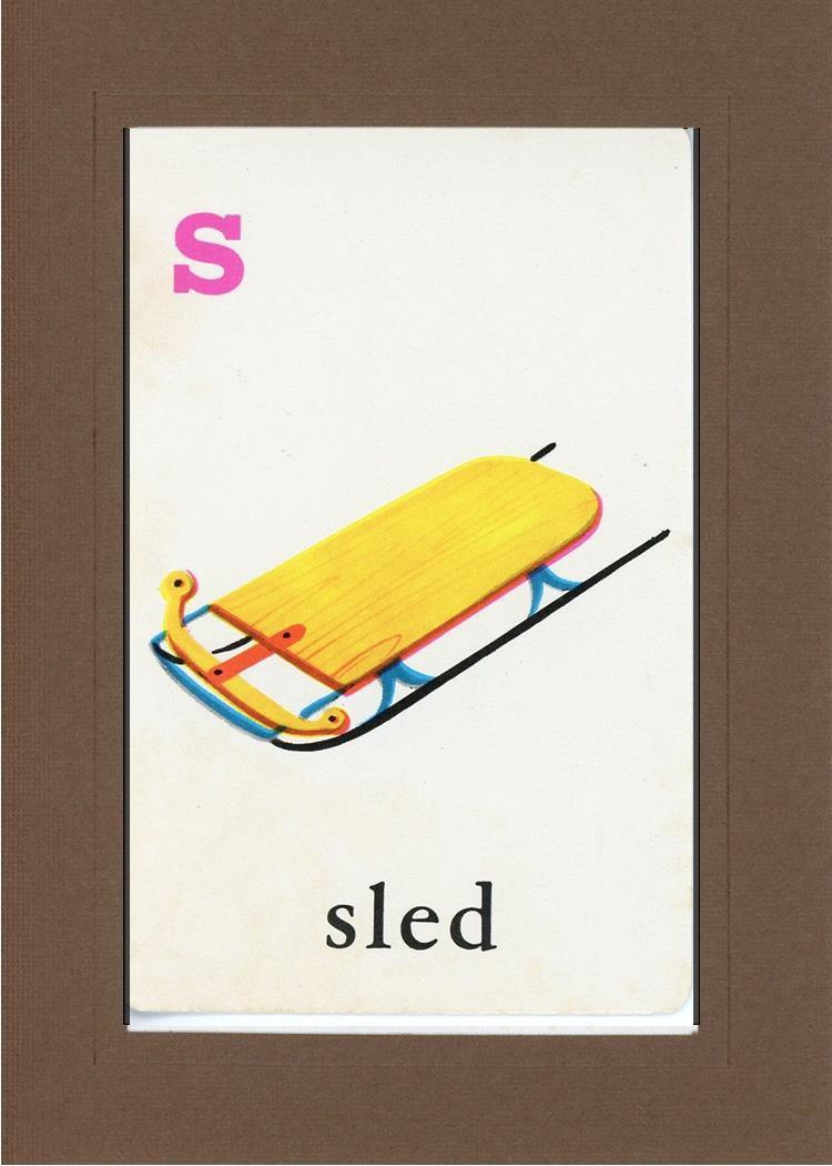 S is for Sled-Alphabet Soup-Plymouth Cards