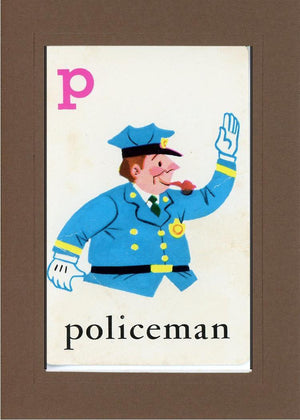 P is for Policeman-Alphabet Soup-Plymouth Cards