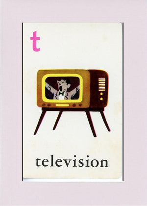 T is for Television-Alphabet Soup-Plymouth Cards