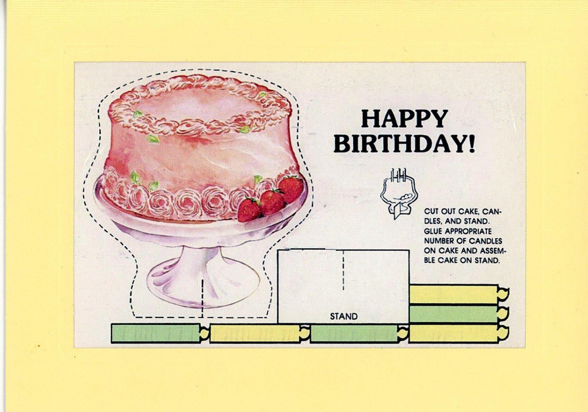 Happy Birthday - paper doll cake-Greetings from the Past-Plymouth Cards