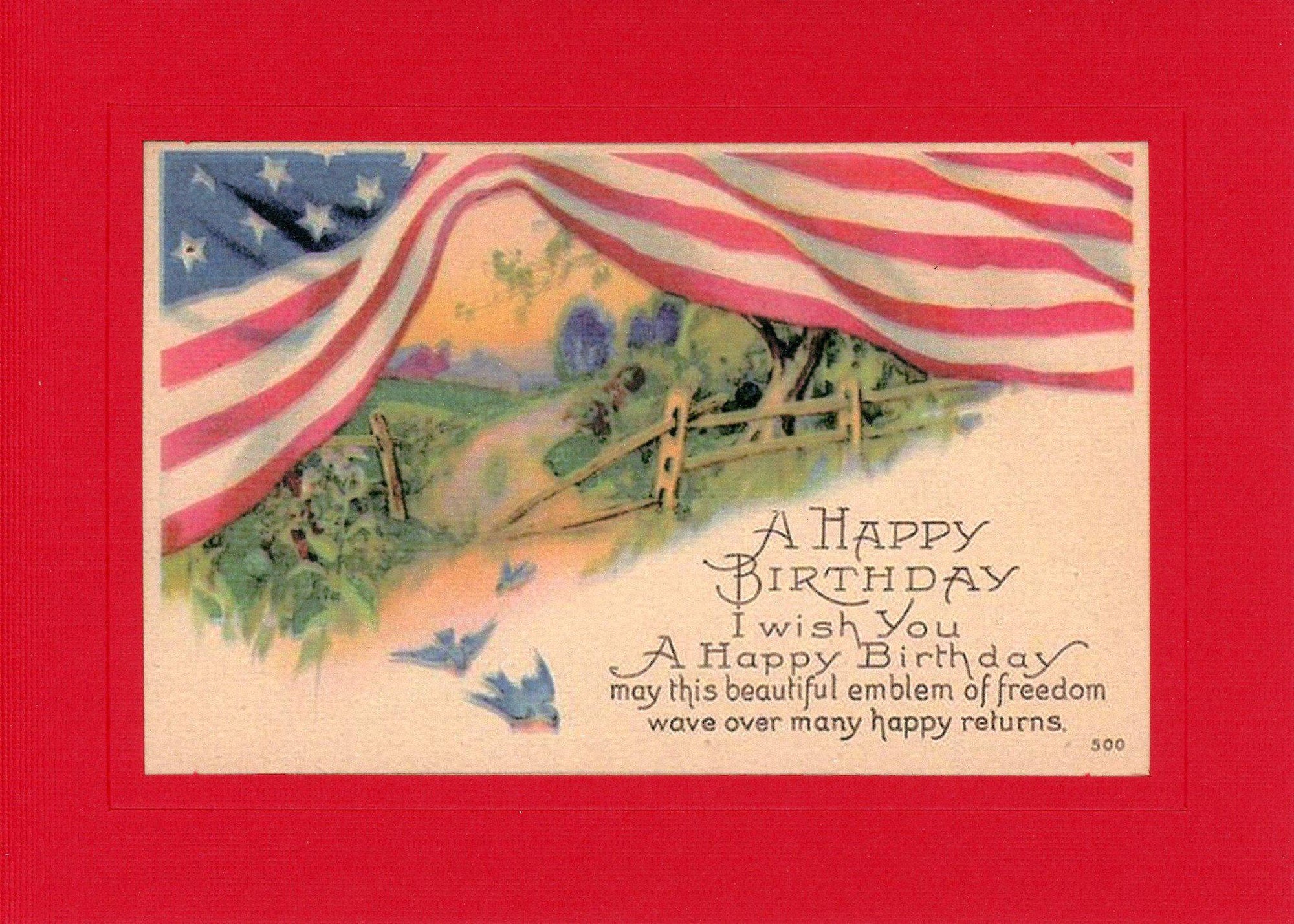 Patriotic Happy Birthday-Greetings from the Past-Plymouth Cards