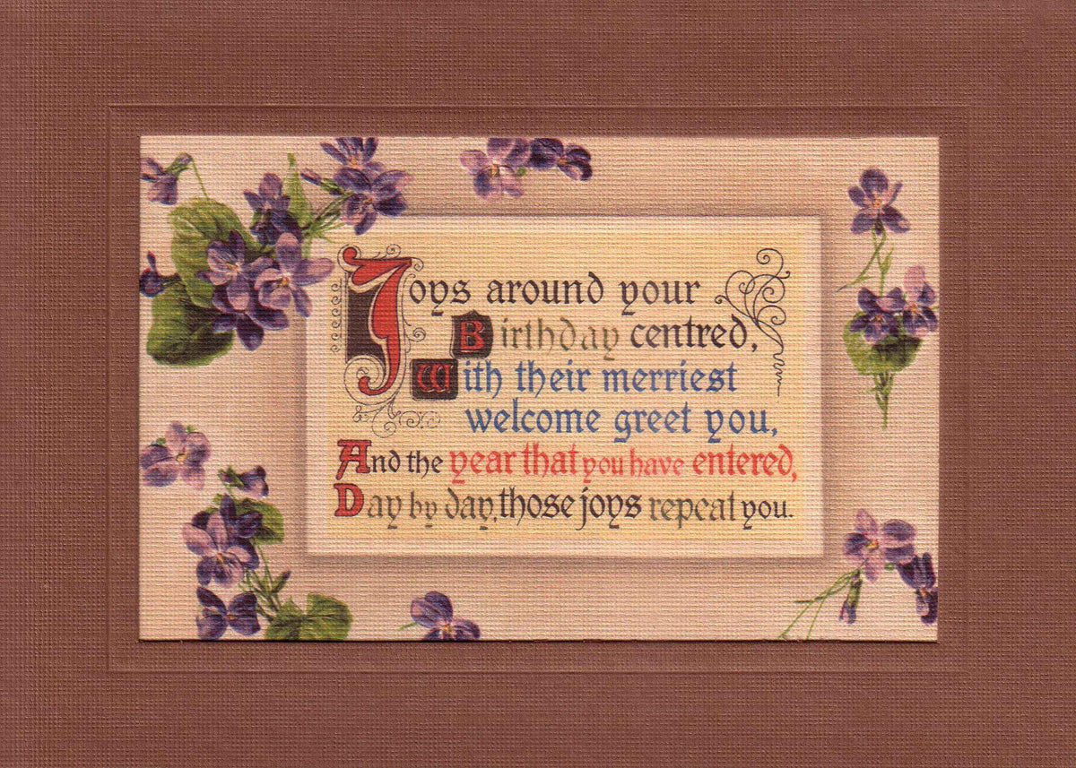Birthday Joy-Greetings from the Past-Plymouth Cards