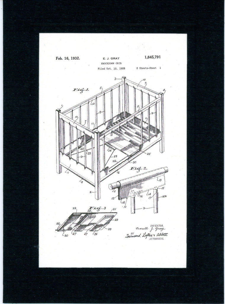 Baby Crib Blueprints Baby Patent Cards Plymouth Cards