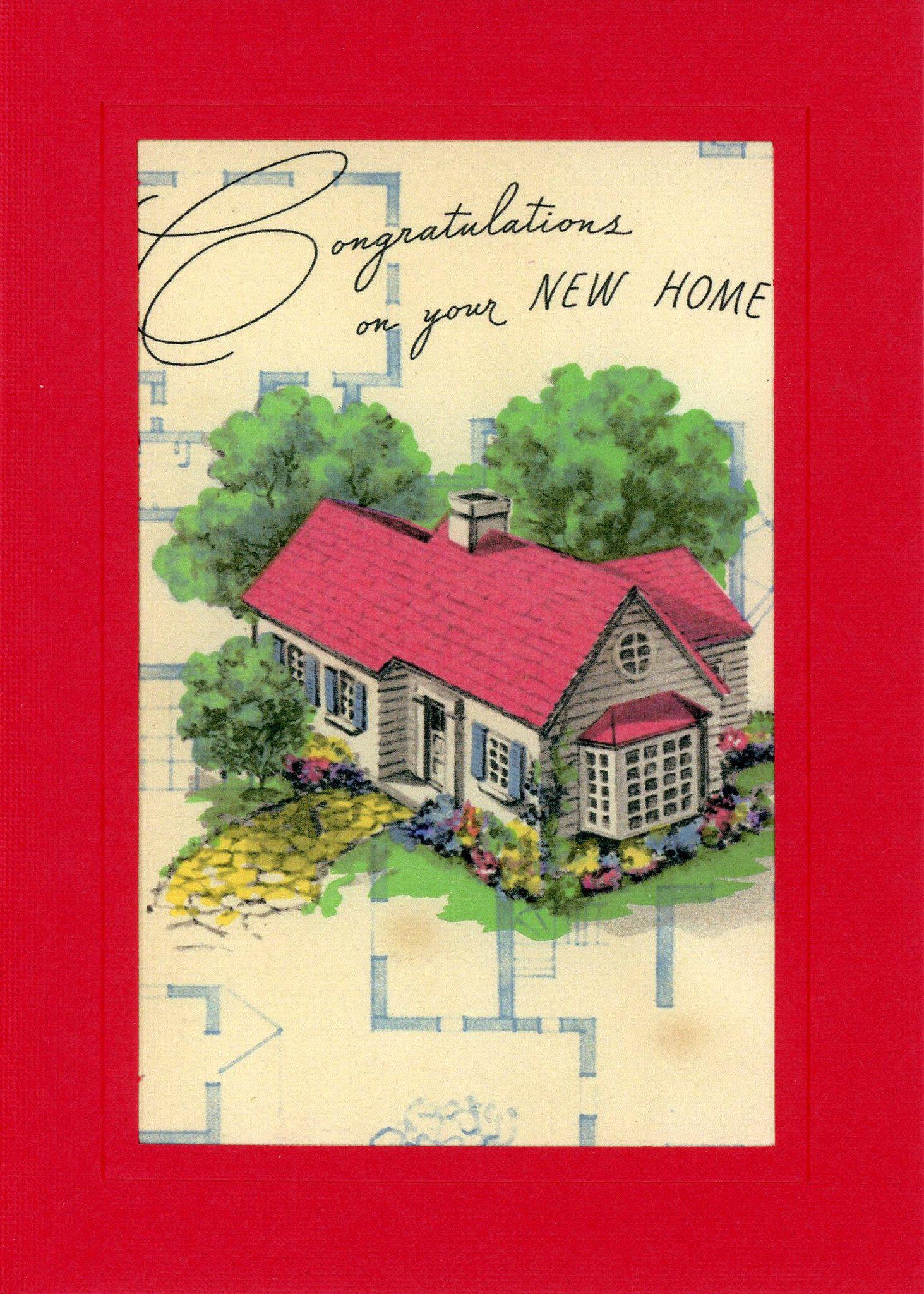 New Home Congratulations-Greetings from the Past-Plymouth Cards